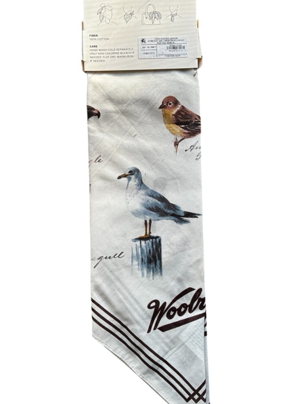 Woolrich x Target Cream Bird Motif
Cotton Bandana Scarf. - Picture 2 of 6